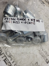 12PC LOT - 328-9143 3289143 #8 CD61 FLANGE X #8 BARB 45 Hydraulic Fitting